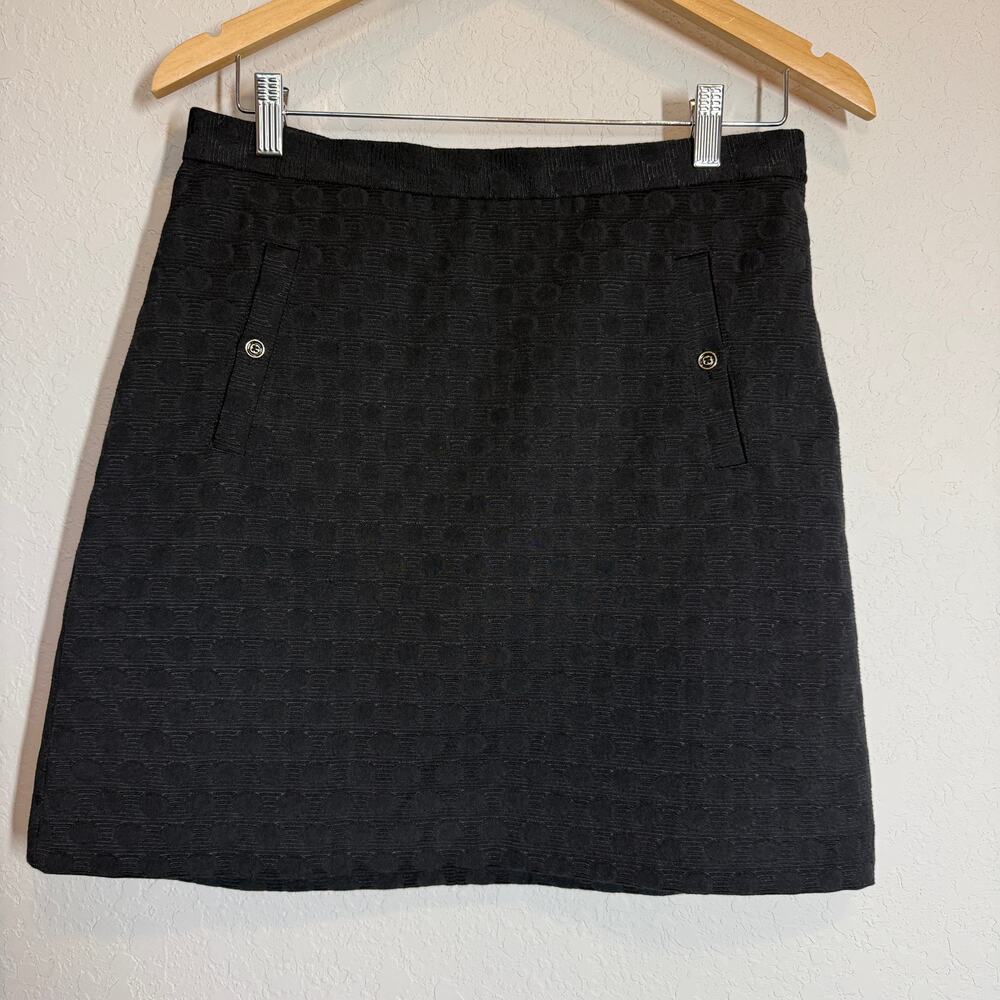 Women's Banana Republic Textured Polka Dot Black Mini Skirt Size 6 - Picture 8 of 9